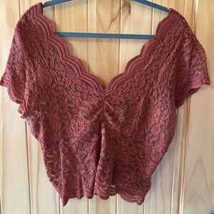 Shyanne Burgundy Lace Blouse